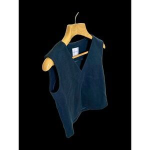 Careste Vest V-Neck Women's Designer Sz 4 Navy Modern Sophisticated